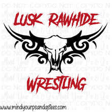 Load image into Gallery viewer, Lusk Rawhide Wrestling Red/Black Design
