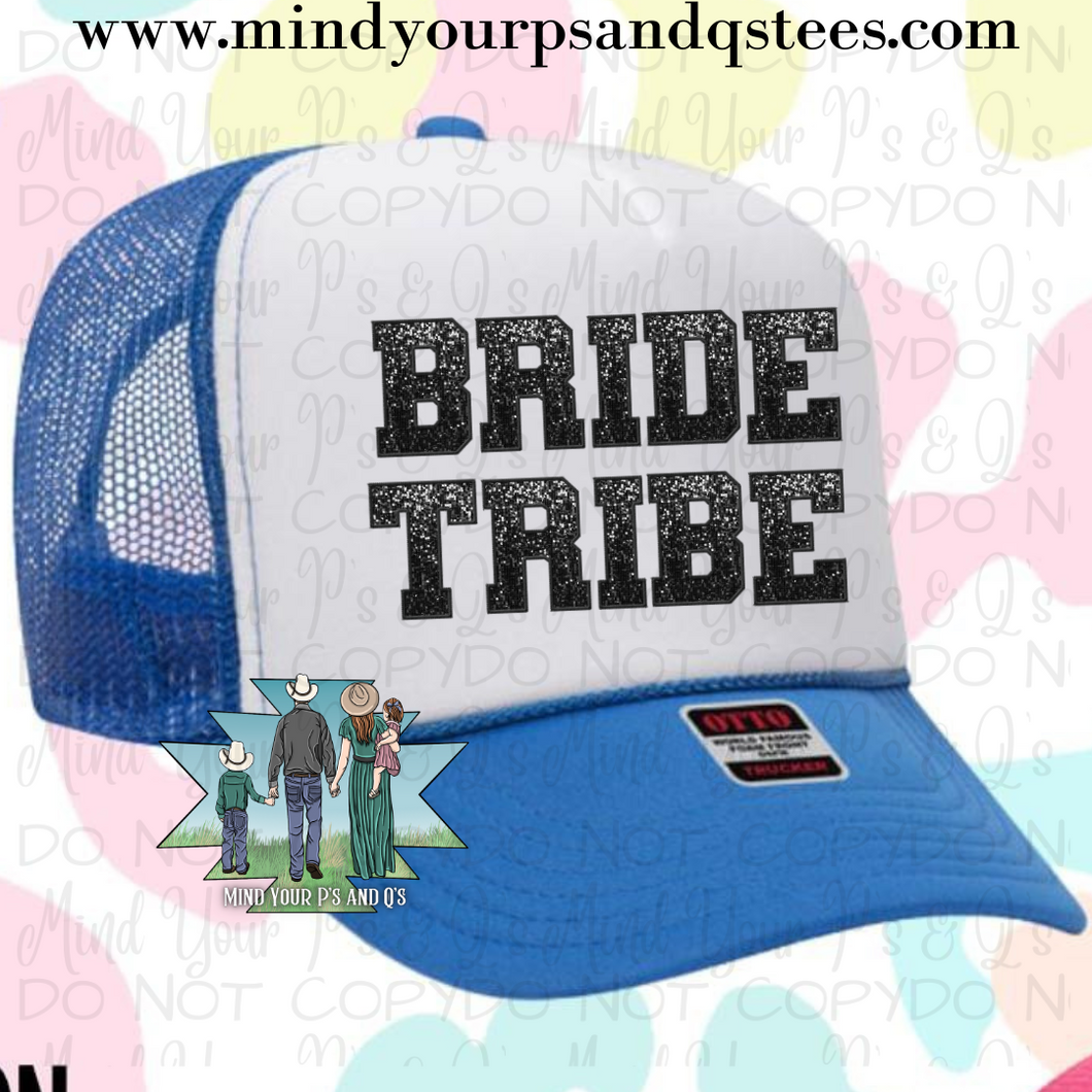 Bride Tribe (Black) Faux Glitter Trucker Hat