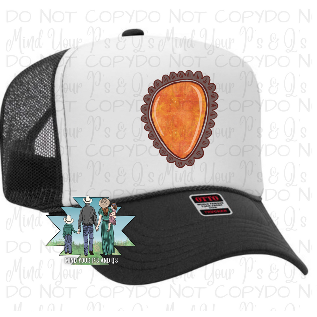 Spiny Orange Stone Trucker Hat