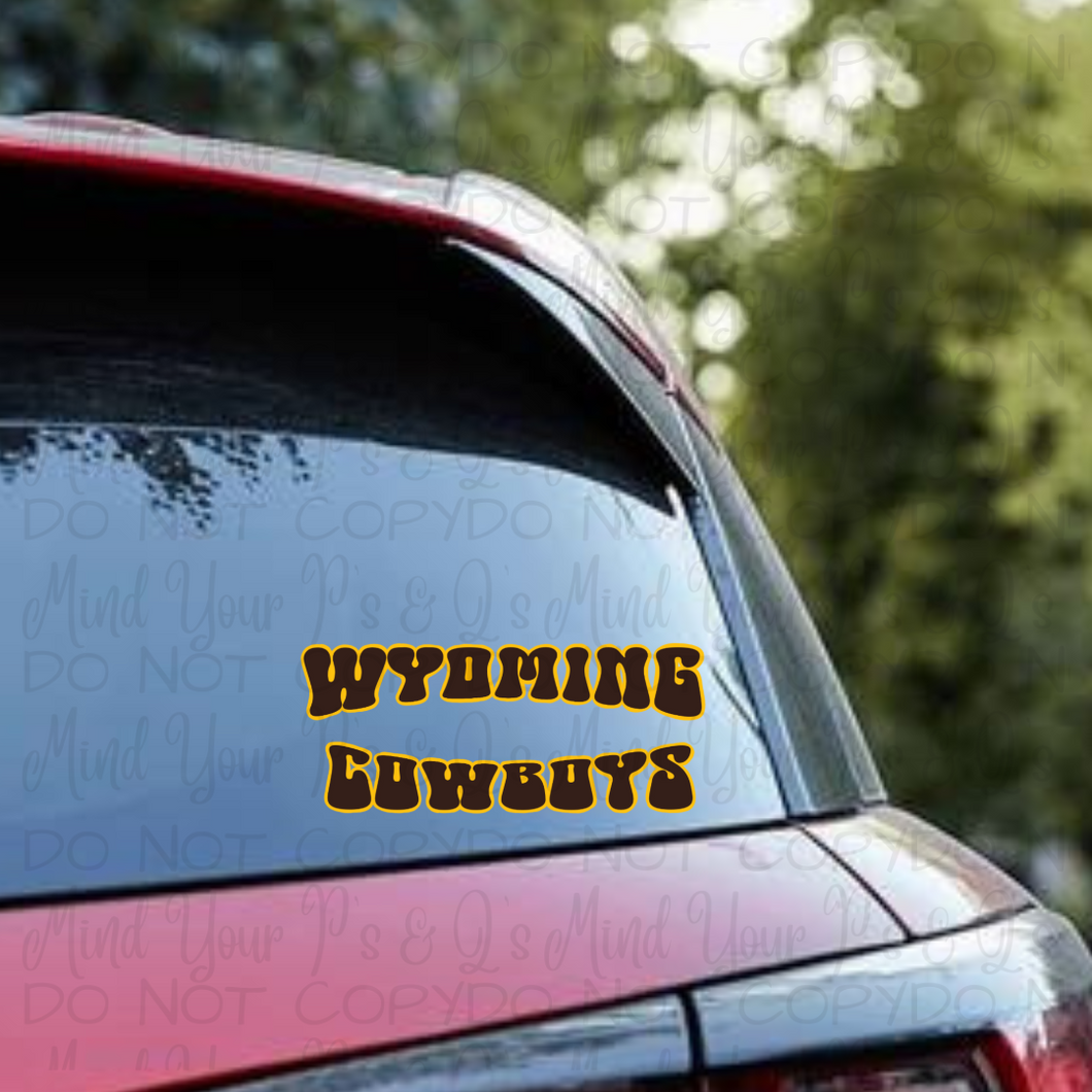 Groovy Wyoming Cowboys Car Decal