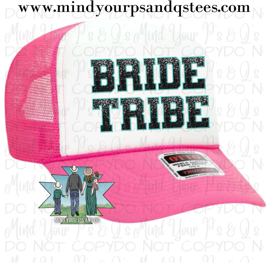 Bride Tribe Faux Glitter Trucker Hat