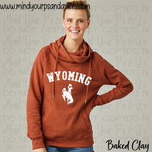 Load image into Gallery viewer, White Wyoming (Size Up 1) Ladies Classic Funnel Neck Fleece
